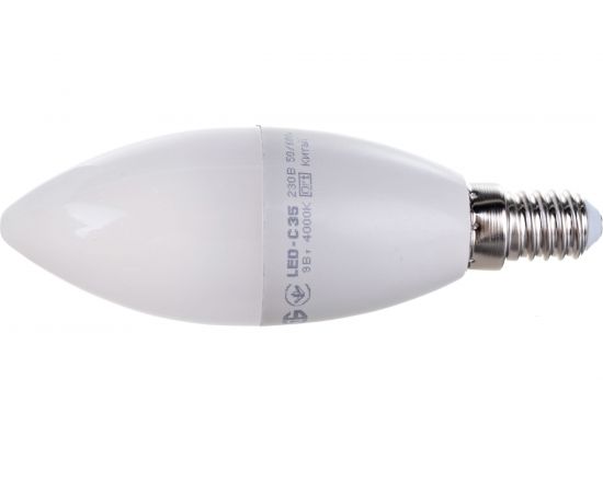 Лампа IEK LED, C35, свеча, 9вт, 230В, 4000К, E14 LLE-C35-9-230-40-E14 