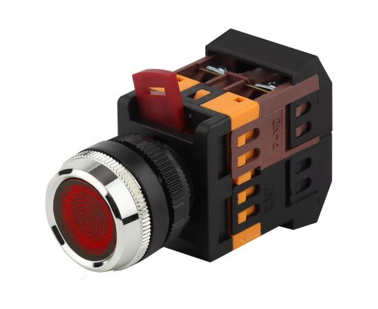 Кнопка ЭРА ABLFS-22 красный, d22мм, неон, 240В, 1з+1р, 10/400/3200 Б0045654 