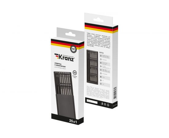 Набор отверток для точных работ Kranz RA-03, 25 предметов KR-12-4753 – изображение 15