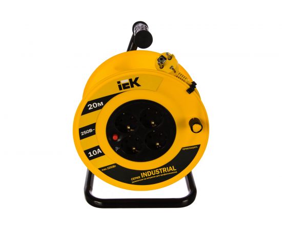 Удлинитель на катушке IEK 4х20м УК20 с термозащитой 3х1.0 Industrial WKP14-10-04-20 277735 – изображение 2