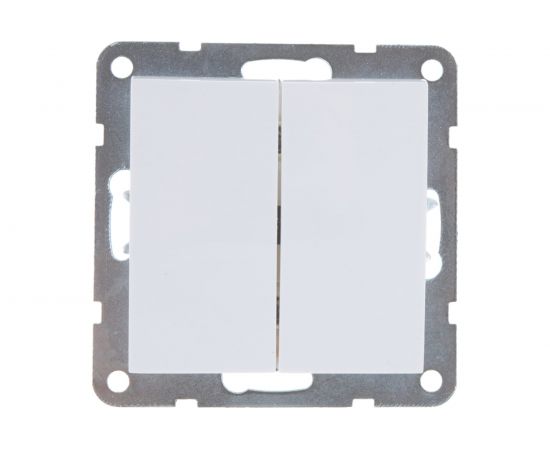 2-клавишный переключатель LK Studio с двух мест, схема 6+6, 16 A, 250 B, белый 861304-1 – изображение 2