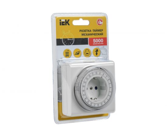Розетка-таймер IEK РТМ-3 механический, 15мин, 24ч, 96on/off, 16А, IP20 ERT-21-1-16-S-15-0-20-K01 – изображение 2