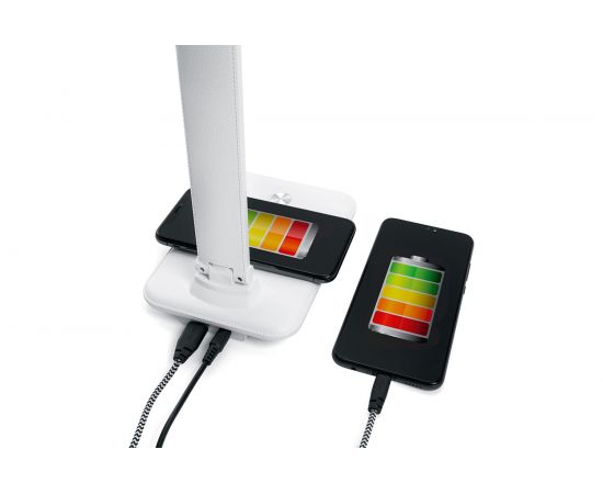 Настольный складной диммируемый светильник FERON 25W,3000-6000К, беспроводная зарядка и USB порт, белый DE1728 41452 – изображение 2