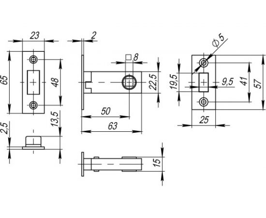 Врезная защелка Fuaro MAGNET M12-50-25 SN мат. никель 33667 – изображение 2