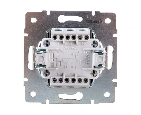 Двойной выключатель с подсветкой LEZARD RAIN белый 703-0288-112 – изображение 2