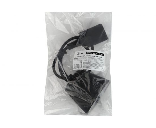 Патрон с подвесом ЭРА Е27, пластиковый, черный, 60/720 Б0048039 – изображение 2