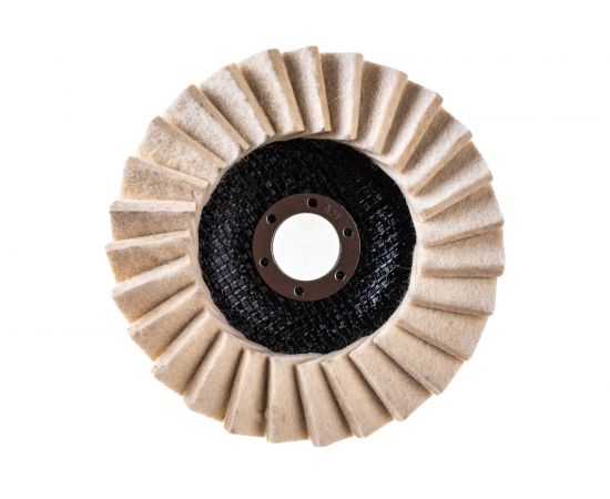 Круг лепестковый торцевой полировальный из натурального войлока (125х22 мм) РОСОМАХА 460125 – изображение 2