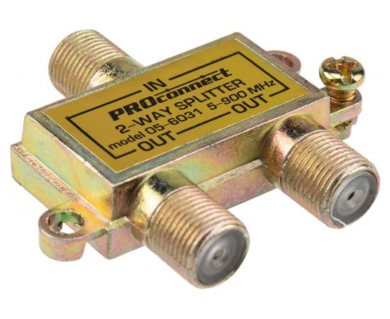Делитель ТВ PROconnect на 2 выхода F разъём 5-900 МГц 05-6031 – изображение 2