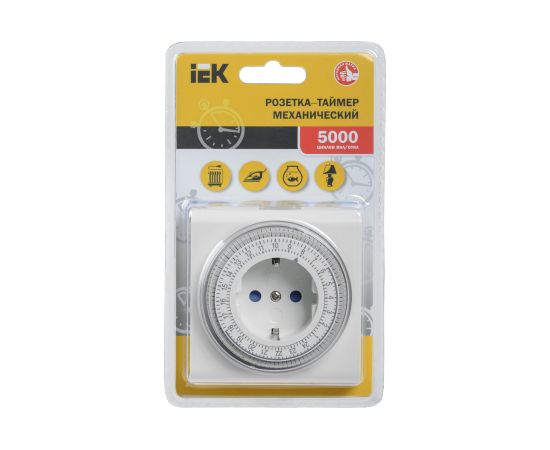 Розетка-таймер IEK РТМ-3 механический, 15мин, 24ч, 96on/off, 16А, IP20 ERT-21-1-16-S-15-0-20-K01 – изображение 3