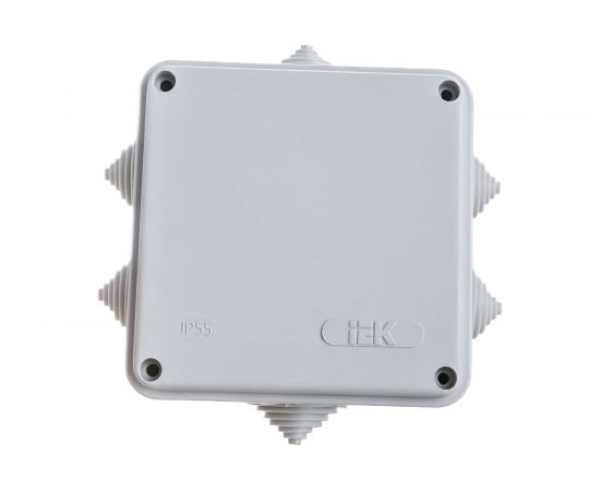 Коробка распаячная IEK 100x100x50, IP55, КМ41234, 6 гермовводов, ИЭК UKO11-100-100-050-K41-55 – изображение 3
