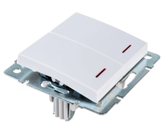 Двойной выключатель с подсветкой LEZARD RAIN белый 703-0288-112 – изображение 3