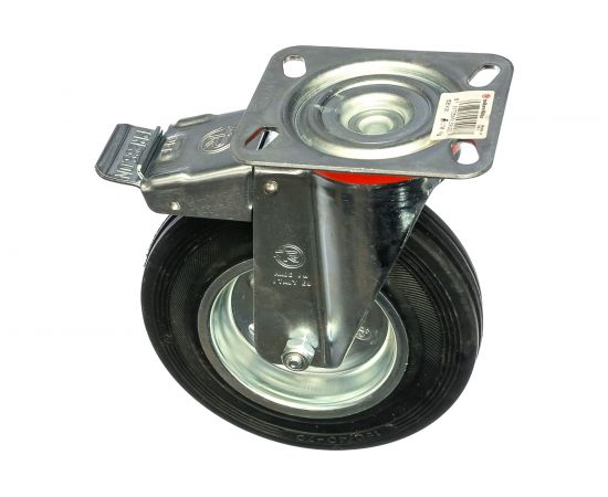 Колесо с вращающейся опорой, пластиной крепления и передним тормозом (150 мм; 170 кг) Tellure rota 535431 – изображение 3