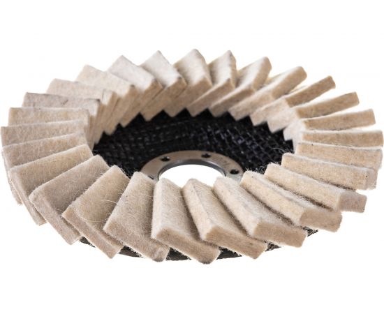 Круг лепестковый торцевой полировальный из натурального войлока (125х22 мм) РОСОМАХА 460125 – изображение 3