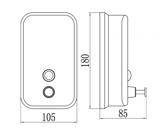 Дозатор для жидкого мыла 0.8 л. Savol глянцевый, нержавеющая сталь S-00402 – изображение 4