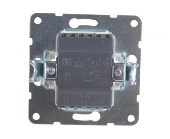 2-клавишный переключатель LK Studio с двух мест, схема 6+6, 16 A, 250 B, белый 861304-1 – изображение 4