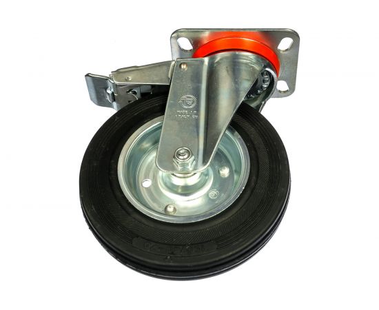 Колесо с вращающейся опорой, пластиной крепления и передним тормозом (150 мм; 170 кг) Tellure rota 535431 – изображение 4