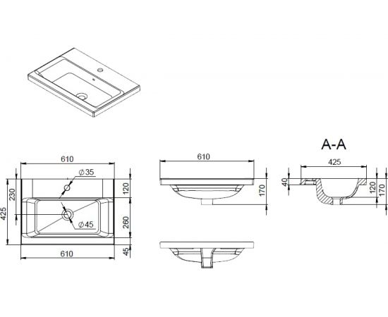 Мебельная раковина AM.PM Gem керамическая 60 см M90WCC0602WG – изображение 6