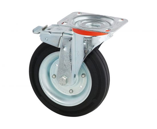 Колесо с вращающейся опорой, пластиной крепления и передним тормозом (150 мм; 170 кг) Tellure rota 535431 – изображение 6