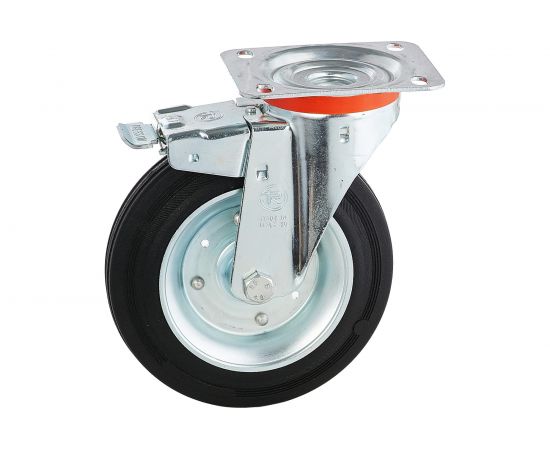Колесо с вращающейся опорой, пластиной крепления и передним тормозом (150 мм; 170 кг) Tellure rota 535431 – изображение 8