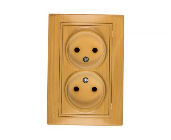Двойная розетка LEZARD MIRA б/ з керамика ясень 701-4747-128 