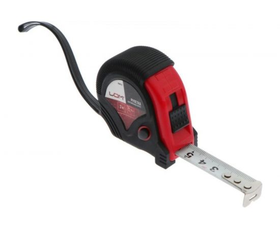Рулетка LOM обрезиненный корпус, 3 фиксатора, 3 м х 16 мм 1935513 