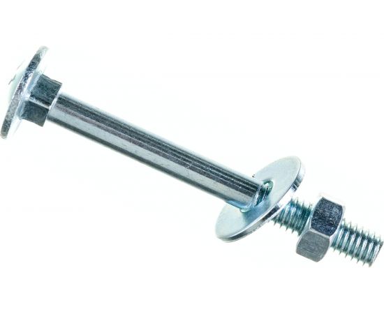 Болт Стройметиз М6х60 DIN 603 с гайкой DIN 934 и шайбой DIN 9021, цинк уп. 4 шт. 3180091 