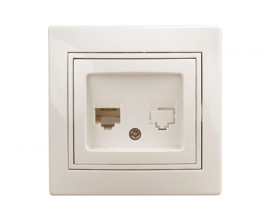 Розетка Intro Plano 1-302-02 телефонная RJ11, IP20, СУ, слоновая кость Б0027620 