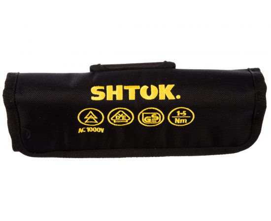 Набор диэлектрических отверток со сменными вставками 7+1, (в кофре, динамометрическая рукоятка 1-5 Нм) SHTOK 09350 – изображение 2