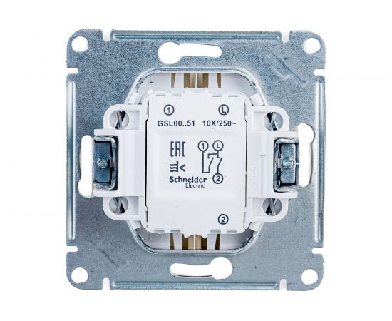 2-клавишный выключатель Schneider Electric GLOSSA 10АХ, ТИТАН GSL000451 – изображение 2