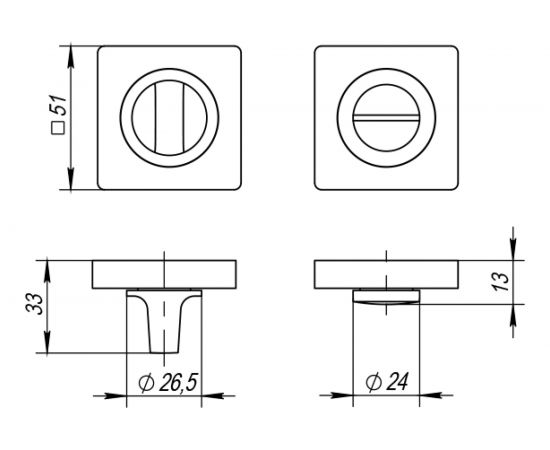 Поворотная ручка PUNTO BK6 ZQ BL-24 чёрный 41069 – изображение 2
