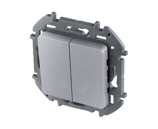 Двухклавишный выключатель Legrand - INSPIRIA - 10 AX - 250 В - алюминий 673622 – изображение 2