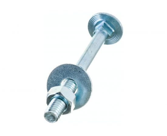 Болт Стройметиз М6х60 DIN 603 с гайкой DIN 934 и шайбой DIN 9021, цинк уп. 4 шт. 3180091 – изображение 2