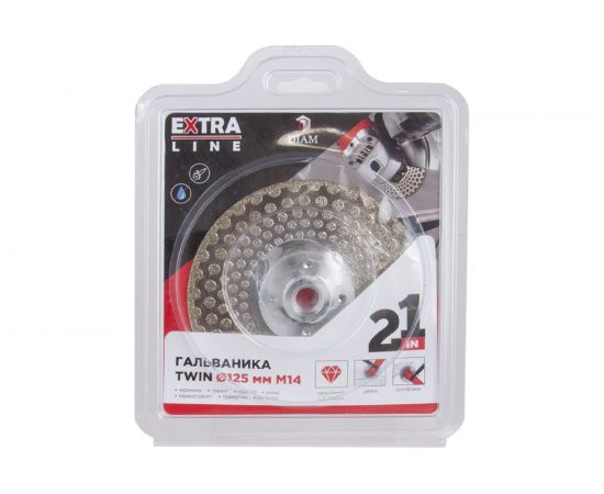 Круг алмазный отрезной/шлифовальный Гальваника TWIN (125 мм; М14) DIAM 000689 – изображение 3