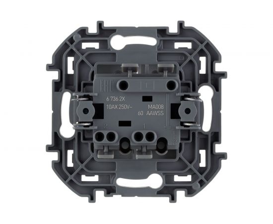 Двухклавишный выключатель Legrand - INSPIRIA - 10 AX - 250 В - алюминий 673622 – изображение 3