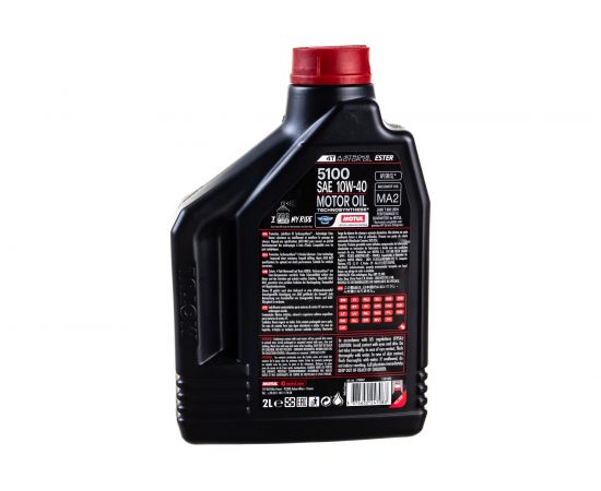 Моторное масло 5100 4T SAE 10W40 2 л MOTUL 104067 – изображение 3