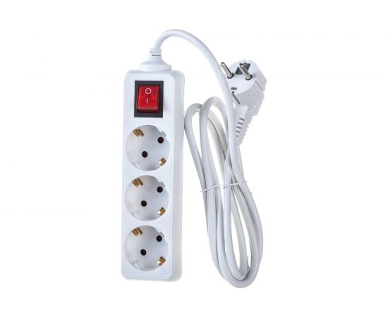 Сетевой удлинитель ФОТОН 16-23ЕS, 2м, 3 розетки, 16А, с выключателем, с заземлением, Белый 24751 – изображение 3