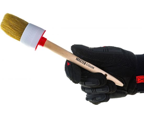 Круглая кисть, натуральная щетина, 55% топс, деревянная ручка, диаметр 45мм МASTER COLOR 30-0406 – изображение 3