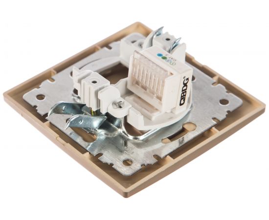 Телефонная розетка Intro 1-302-04 RJ11, IP20, СУ, Plano, шампань Б0030083 – изображение 3