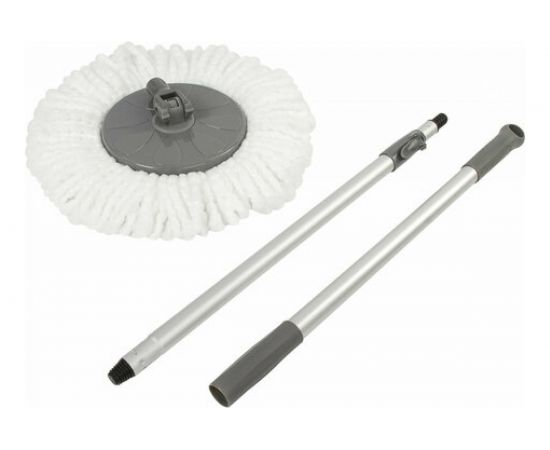 Швабра ЛАЙМА LAIMA для наборов для уборки с круглой насадкой из микрофибры, черенок 130 см, 606745 – изображение 3