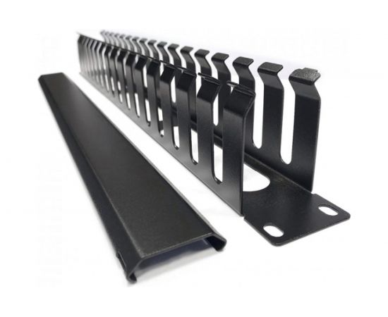 Кабельный организатор Hyperline CM-1U-ML16-COV металлический с крышкой, 19"", 1U 454711 – изображение 3