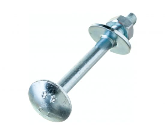 Болт Стройметиз М6х60 DIN 603 с гайкой DIN 934 и шайбой DIN 9021, цинк уп. 4 шт. 3180091 – изображение 3