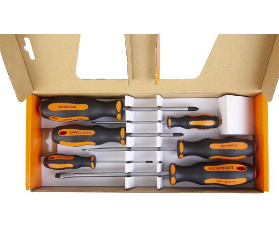 Набор профессиональных отверток WIEDERKRAFT SL+PH, 6 предметов WDK-SD1006 – изображение 4