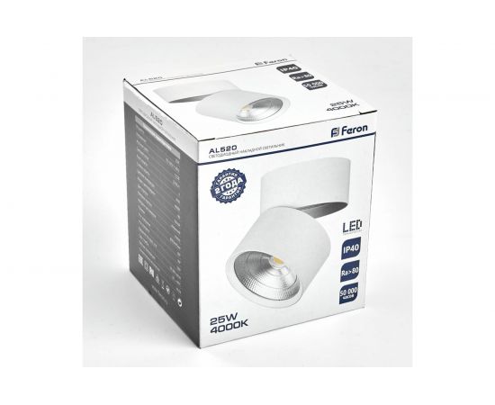 Светодиодный светильник FERON 25W, 2250Lm, 90гр, белый AL520 32463 – изображение 4