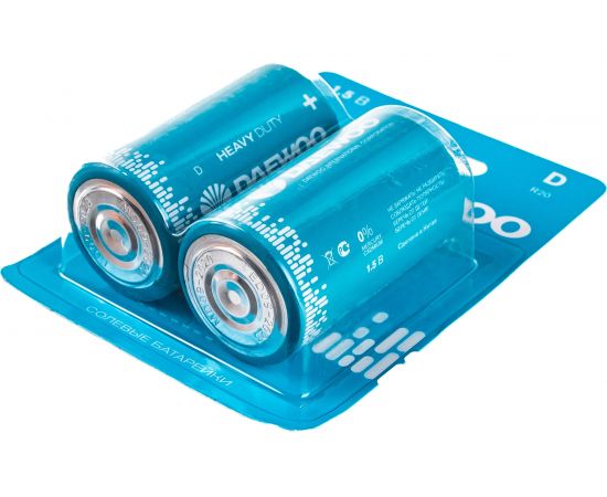 Солевая батарейка DAEWOO R20 Heavy Duty 2021 BL-2 5029484 – изображение 4