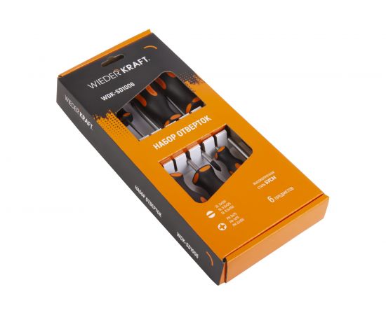 Набор профессиональных отверток WIEDERKRAFT SL+PH, 6 предметов WDK-SD1006 – изображение 5