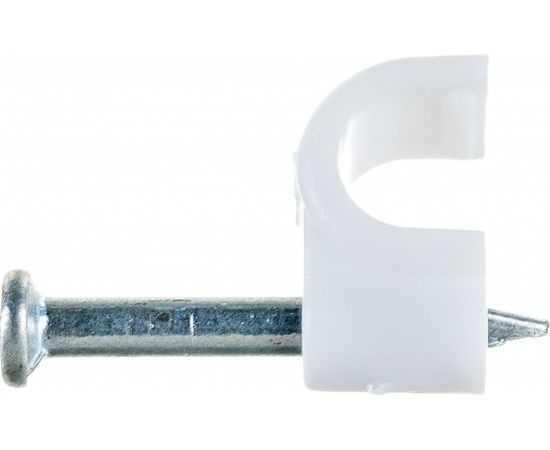 Пластиковая круглая скоба с гвоздем FORTISFLEX СПК 4 50 штук 49457 