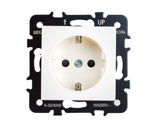 Розетка LUXAR Art с/у с з/к слоновая кость, без рамки, 250В 16А 4606400620488 