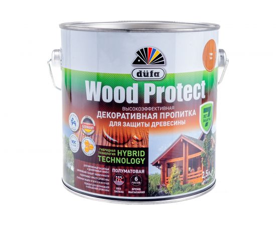 Пропитка для защиты древесины Dufa Wood Protect тик 2,5 л МП000015770 