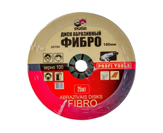 Диск фибровый (25 шт; 180 мм; P100) SKRAB 35794 
