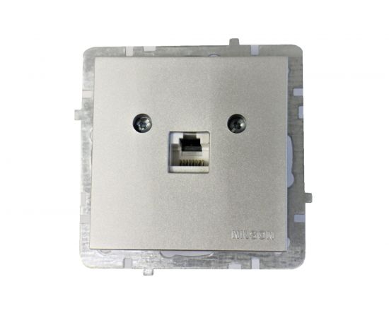 Телефонная розетка Nilson Selene CAT 3 серебро 23131062 